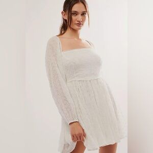 Free People Malina Mini Dress Eyelet White NWT